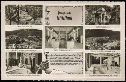 Ansichtskarte Bad Wildbad Mehrbildkarte mit diversen Ortsansichten 1958