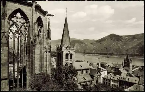 Ansichtskarte Bacharach Wernerkapelle und Fernblick zum Rhein 1960