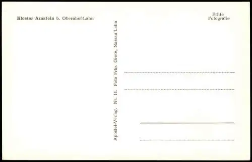 Ansichtskarte Obernhof (Lahn) Kloster Arnstein (Fernansicht) 1960