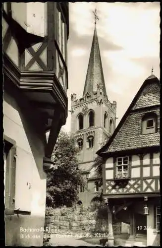 Ansichtskarte Bacharach Blick aus dem Posthof auf die Kirche 1960