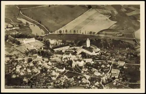 Ansichtskarte Scheyern Benediktinerabtei Scheyern Obb. vom Flugzeug aus 1950