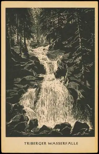 Triberg im Schwarzwald TRIBERGER WASSERFÄLLE (Künstlerkarte) 1930