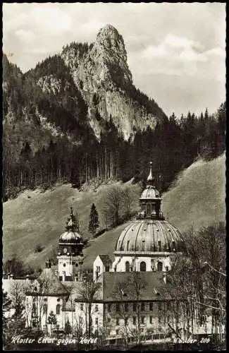 Ansichtskarte Ettal Kloster gegen Kofel (Berg) 1960