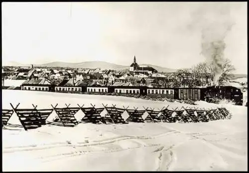 Ansichtskarte Hasselfelde Harzbahn im Winter 1985