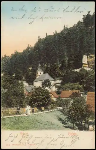 Ansichtskarte Oybin Bergkirche 1906   gelaufen nach BAUTZEN  Ankunftsstempel