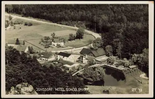 Ansichtskarte Jonsdorf Panorama-Ansicht, Blick zum Hotel Gondelfahrt 1937