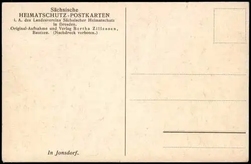 Ansichtskarte Jonsdorf Ortsansicht mit Gehöft 1920