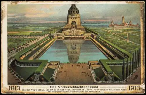 Ansichtskarte Leipzig Völkerschlachtdenkmal (Gesamtansicht) 1917