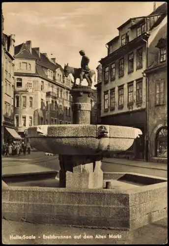 Ansichtskarte Halle (Saale) Eselsbrunnen auf dem Alten Markt 1962