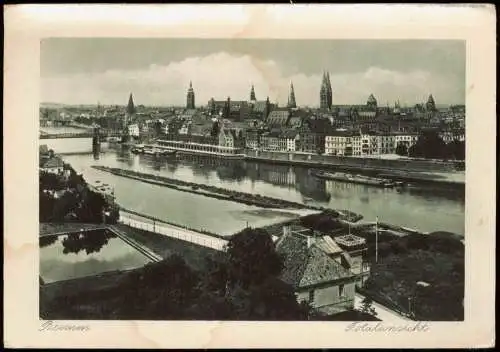 Ansichtskarte Bremen Blick über die Weser auf die Stadt 1928