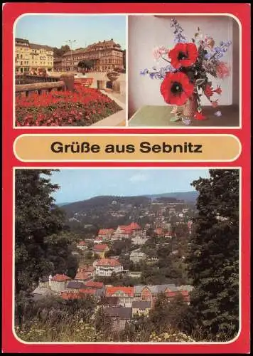 Sebnitz Markt, Exponat aus dem VEB Kunstblume Sebnitz, Teilansicht 1986