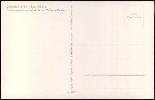 Oberstdorf (Allgäu) Moorwasserbadeanstalt d. Kur- u. Verkehrs-Vereins 1934