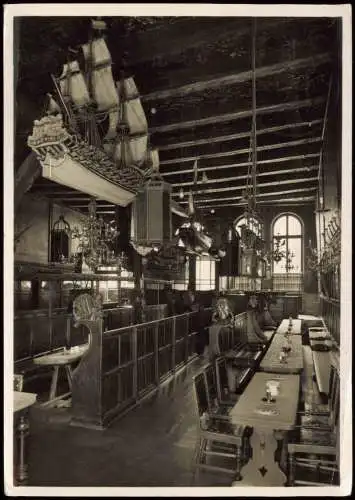 Ansichtskarte Lübeck Schiffergesellschaft, Raum Gastraum Innenansicht 1938