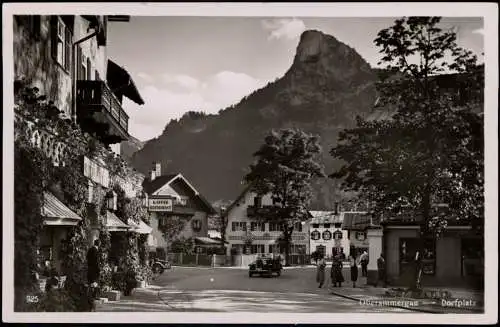 Ansichtskarte Oberammergau Dorfplatz mit Kofel 1939