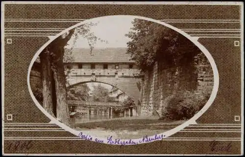 Ansichtskarte Nürnberg Stadtgraben - Passepartout 1906