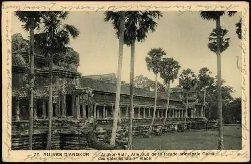 Postcard Siem Reap Angkor Wat/ Khmer អង្គរវត្ 1926  Kambodscha