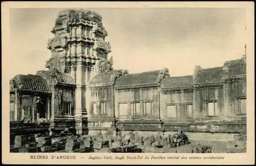 Siem Reap Angkor Wat អង្គរវត្ Angle Nord Pavillon Central 1926  Kamboscha