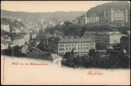 Ansichtskarte Karlsbad Blick von der Bellevuestrasse. 1911