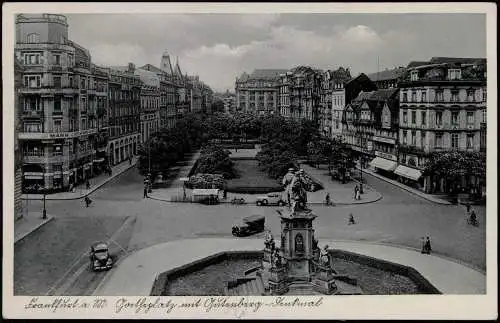 Ansichtskarte Frankfurt am Main Goetheplatz - Geschäfte 1930
