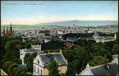 Ansichtskarte Wiesbaden von der Bierstädter Höhe. 1912