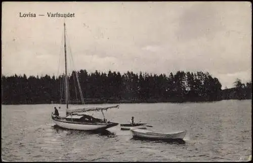 Postcard Loviisa Lovisa Suomi Varfsundet - Segelboot 1924  Finland