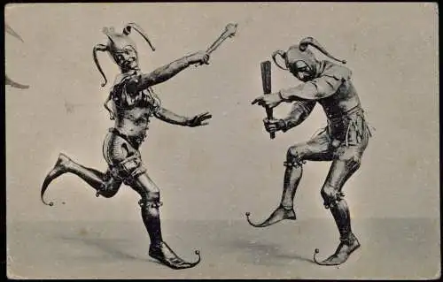 Ansichtskarte München Spielerker am neuen Rathaus. Die Schalksnarren. 1913