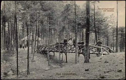Ansichtskarte Bad Lippspringe Verlobungstempel mit Brücke. 1912