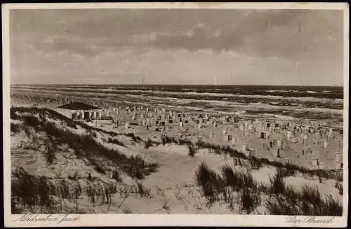 Ansichtskarte Juist Strand mit Pabst Strandhalle 1931