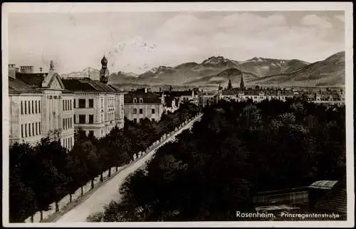 Ansichtskarte Rosenheim Prinzregentenstraße 1938