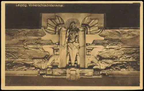 Ansichtskarte Leipzig Völkerschlachtdenkmal Stirnwandrelief 1916