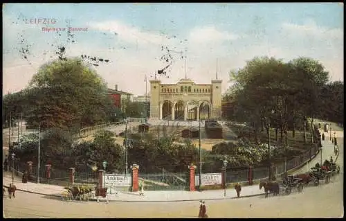 Ansichtskarte Leipzig Partie mit Bayrischer Bahnhof 1912