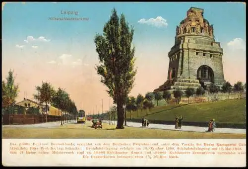 Ansichtskarte Leipzig Partie am Völkerschlachtdenkmal 1915 Feldpost 1.WK