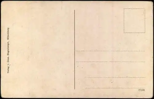 Münchberg Fichtelgebirge aus der Vogelschau Künstlerkarte Eugen Felle Isny 1912