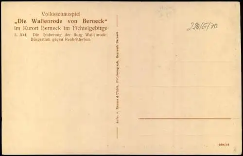 Ansichtskarte Berneck (Schwarzwald) Volksschauspiel Die Wallenrode 1928