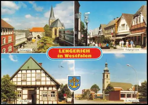 Lengerich (Westfalen) Mehrbild-AK u.a. mit Rathausplatz Fußgängerzone 2001