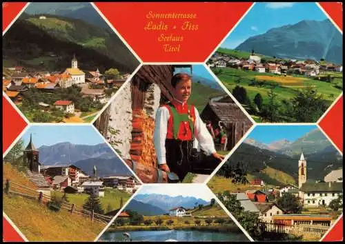 Serfaus Mehrbildkarte mit diversen Ortsansichten Ladis Fiss Tirol 1983