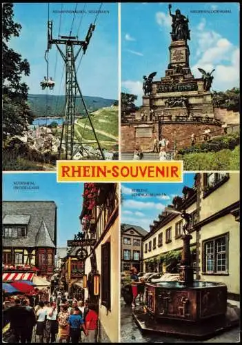 Rüdesheim (Rhein) Mehrbildkarte mit Orts- und Umland-Ansichten 1970