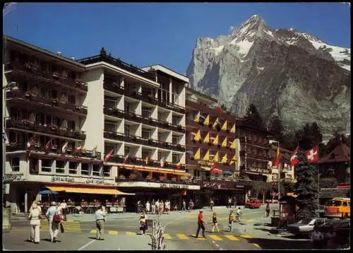 Ansichtskarte Grindelwald Ortsansicht mit Wetterhorn 1982