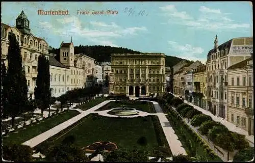 Postcard Marienbad Mariánské Lázně Franz Josephs-Platz 1910