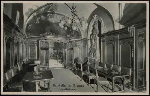 Ansichtskarte Bremen Rathaus Ratskeller - Senatszimmer 1918