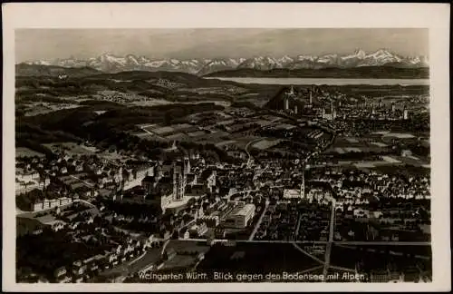 Ansichtskarte Weingarten (Württemberg) Luftbild Künstlerkarte 1942