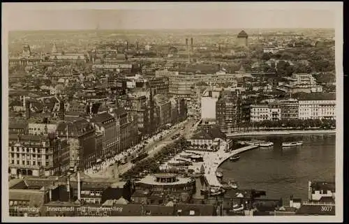 Ansichtskarte Hamburg Innenstadt mit jungfernstieg 1930