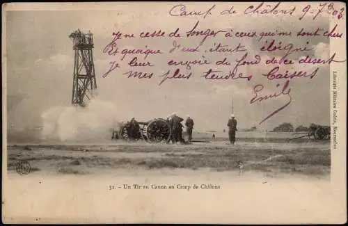 CPA Mourmelon-le-Grand Camp de Châlons Geschütze Militaria 1903  France