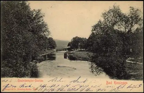 Ansichtskarte Bad Kissingen Saaledampfer-Station 1903