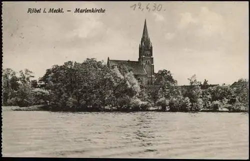 Ansichtskarte Röbel/Müritz St. Marien Kirche 1930