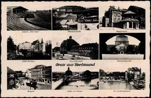 Ansichtskarte Dortmund Stadion Rote Erde Westfalenhalle Burgtor uvm 1940