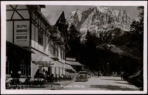 Garmisch-Partenkirchen Alpen-Sporthotel Fernpaß gegen Zugspitze 1939