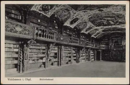 Ansichtskarte Waldsassen Bibliothek Bibliotheksaal 1914
