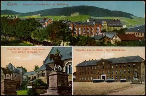 Ansichtskarte Goslar 3 Bild Kasernen 1916