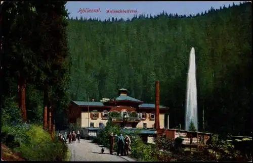 Ansichtskarte Hof (Saale) Höllental. Holzschleiferei. Frankenwald 1925